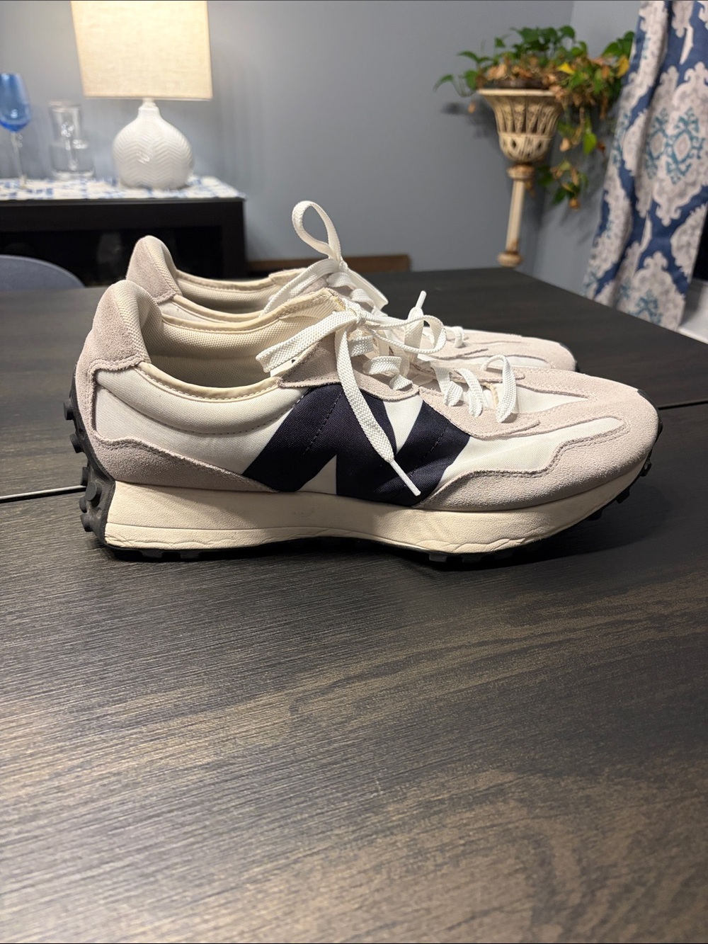 New Balance 327 Men's Sneakers Sea Salt White Black Size 12 MS327FE